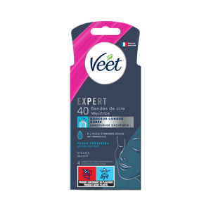 Veet Expert Bandes de cire froide pour peaux sensibles - Visage, x40 | Veet