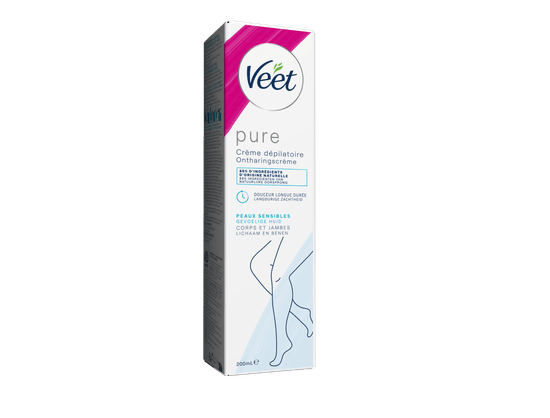 Veet Pure Crème dépilatoire pour peaux sensibles – Jambes & Corps, 200ml | Veet