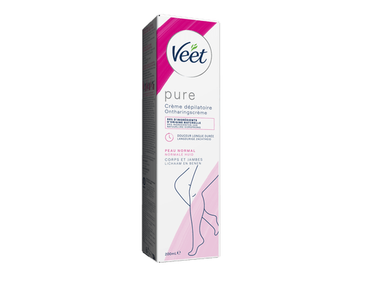 Veet Pure Crème dépilatoire pour peaux normales – Jambes & Corps, 200ml | Veet