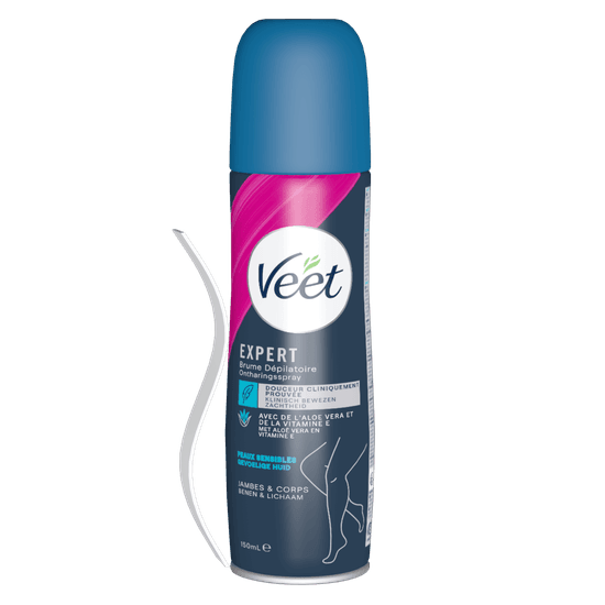 Brume dépilatoire pour peaux sensibles – Jambes & Corps – Veet Expert – 150ml | Veet
